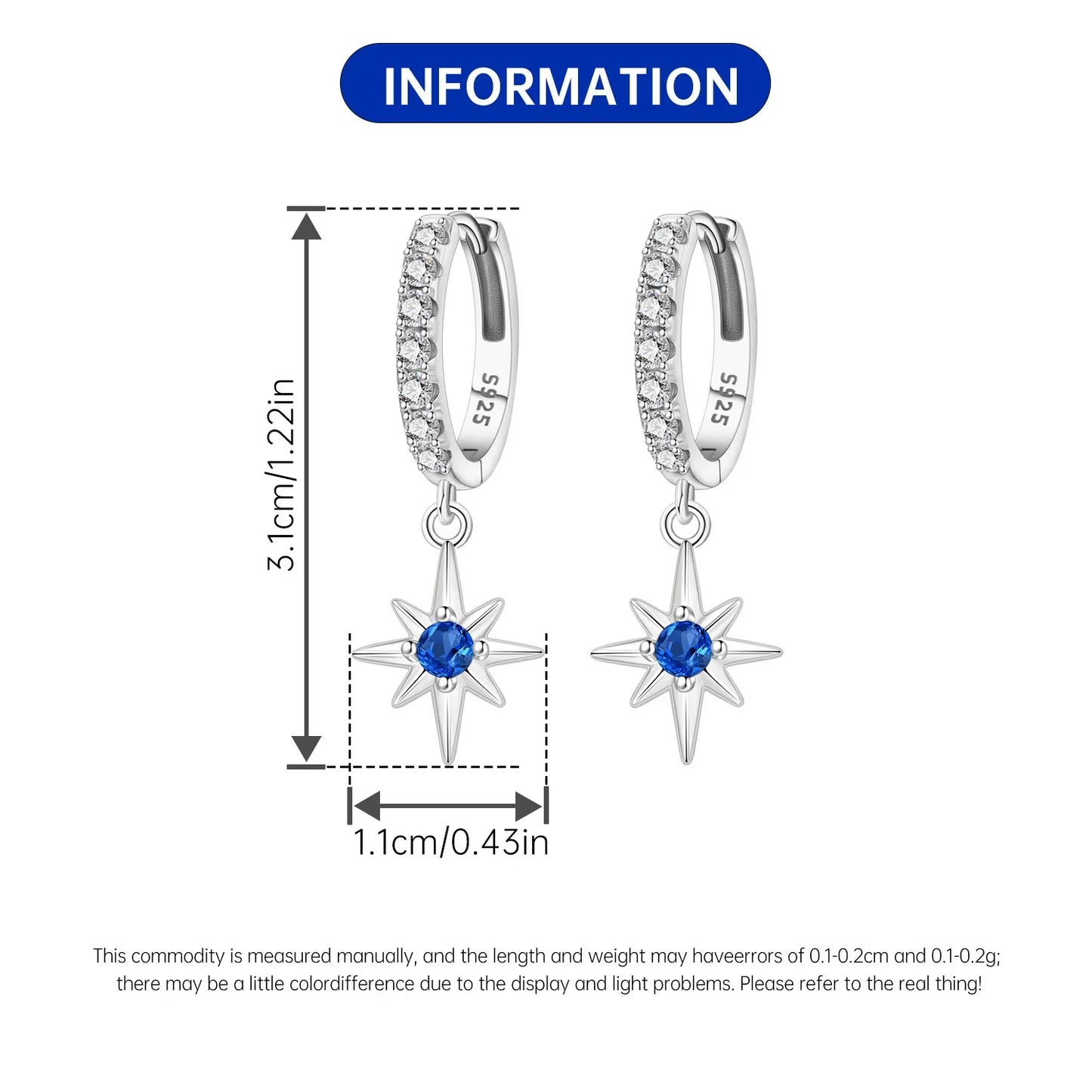 PANPOKI 925 Sterling Silver Multi Layer Starry Tassel Drop Earrings Women Earrings Charm Trend Versatile Party Jewelry Gifts
