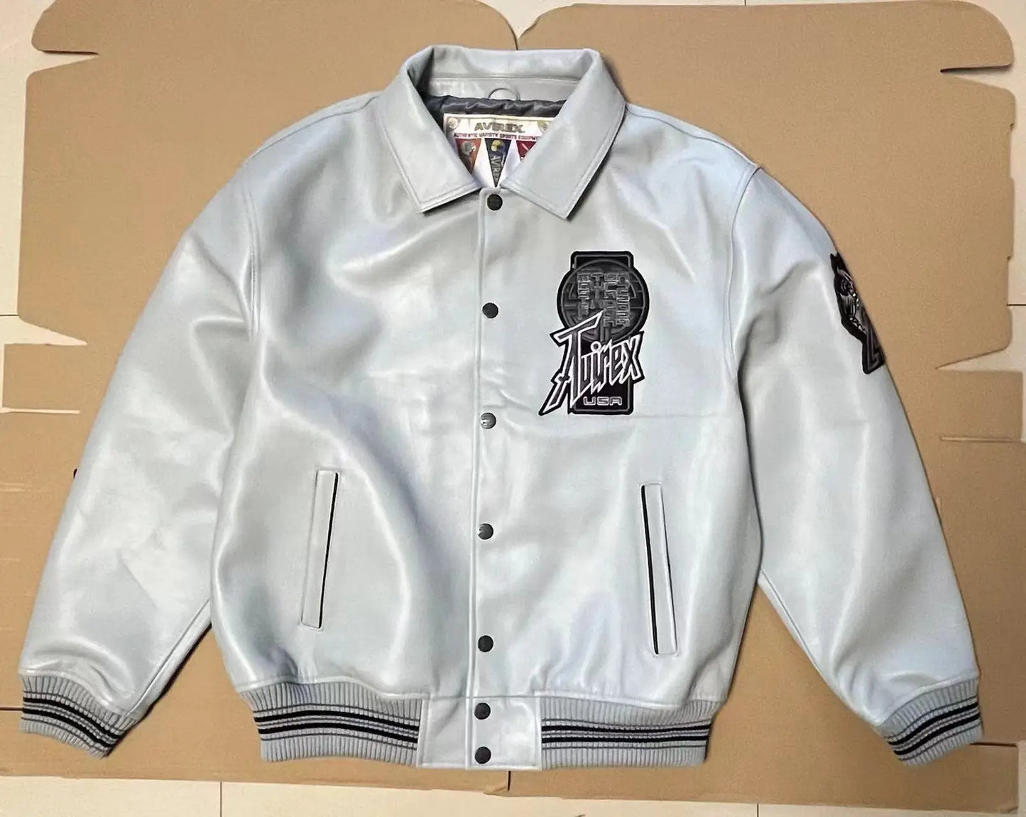 collaborative French lamb leather genuine leather jacket men's