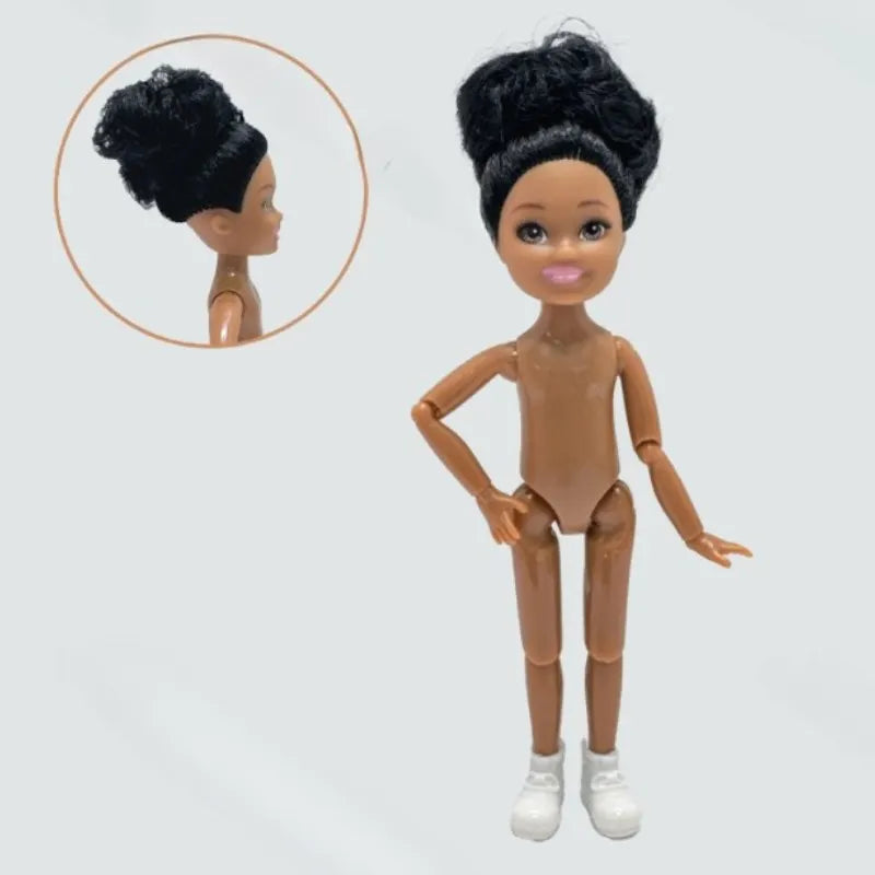 5-inch Little Doll Tan Skin 14.5cm Height Girl Dress Up Toy for Children Girls