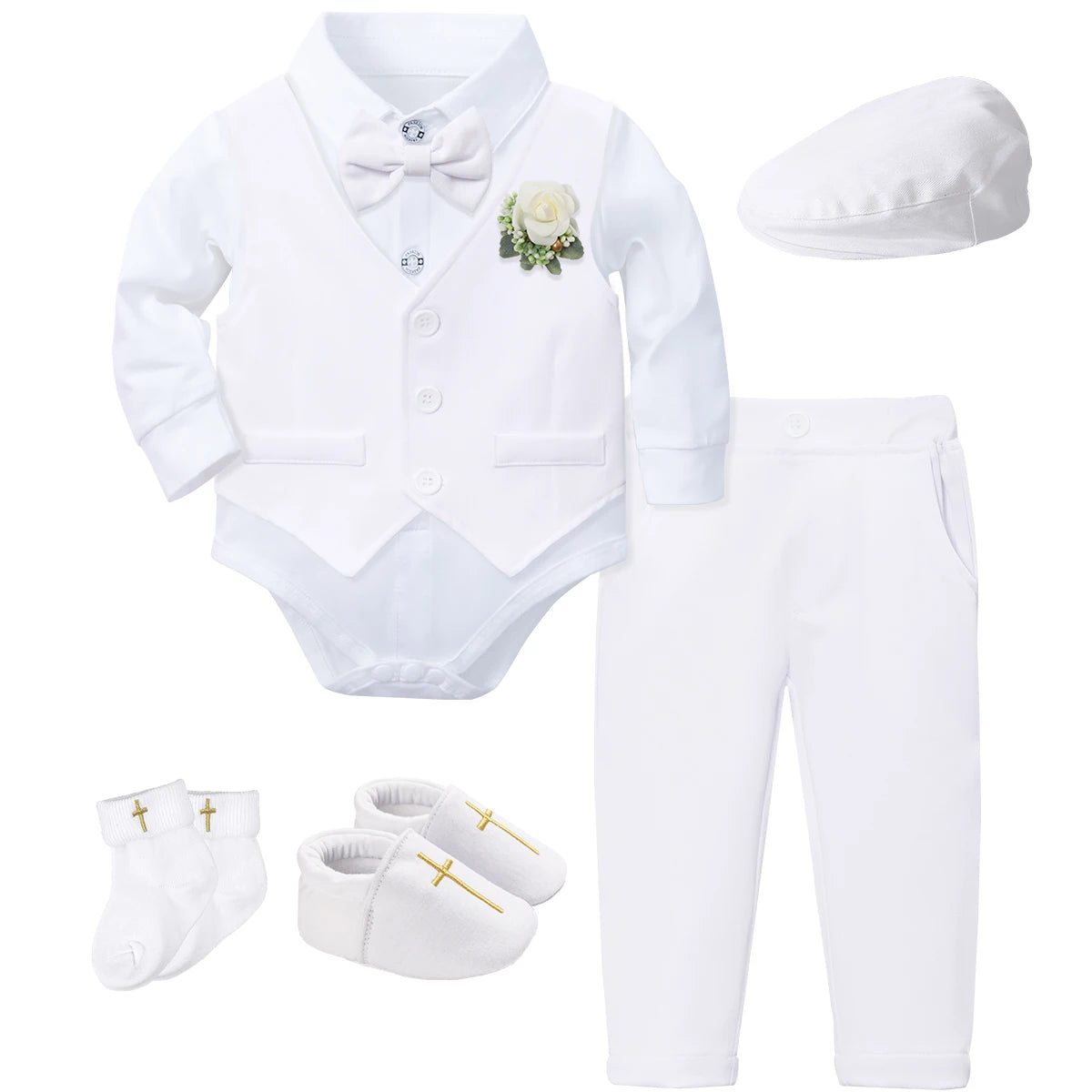 Outfit Boy Infant Baby Church Christening Suit Toddler White Blessing Set Newborn Easter Birthday Party Gift Clothes