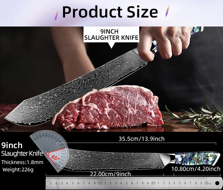 Damascus Knife Chef Knife Japanes VG10 67 Layer Steel Cleaver Paring Bread Knife