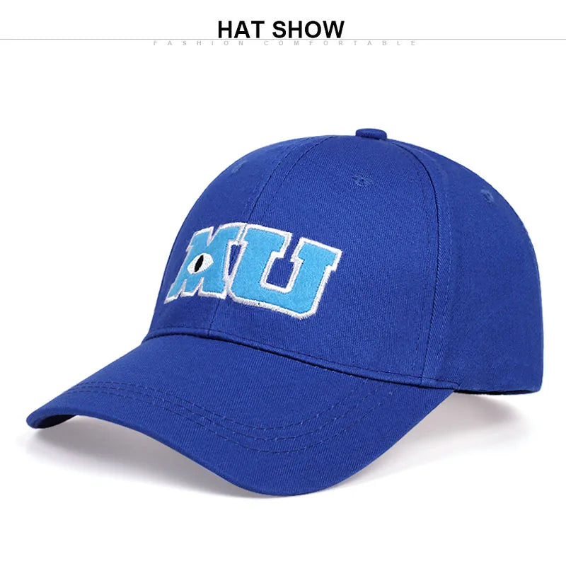 Comic Baseball Caps Men Women Cotton Monsters University MU Embroidery Big Eye Cap Unisex Sun Hats Snapback Trucker Hats Gorras