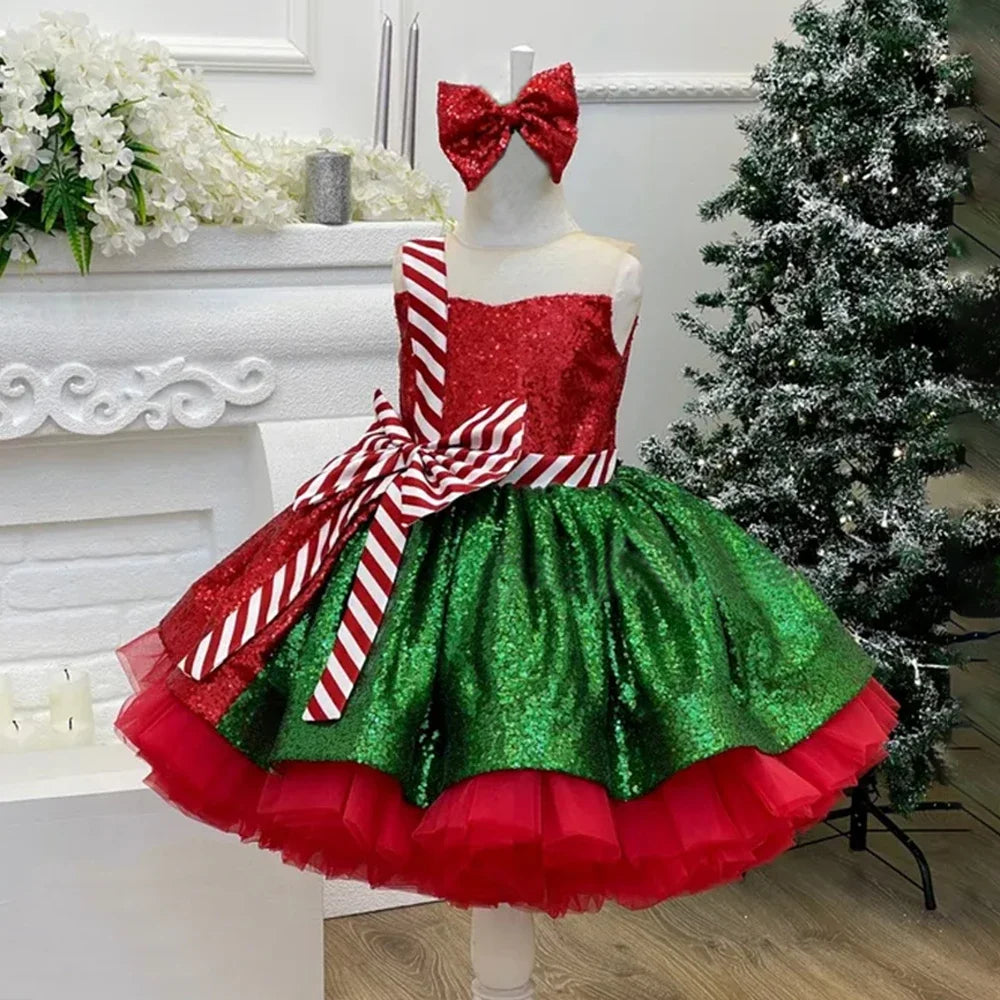 Girls Christmas Dress Kids Cartoon Snowflake Print Dress Baby Winter Snowman Holiday Girl Children Clothing