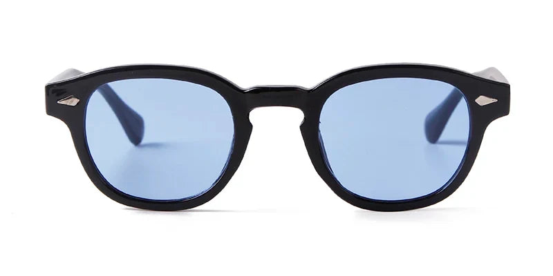 Fashion Transparent Blue Round Sunglasses Women Men 2024 Retro Rivet Tortoise Small Square Sun Glasses UV400 Lunettes De Soleil