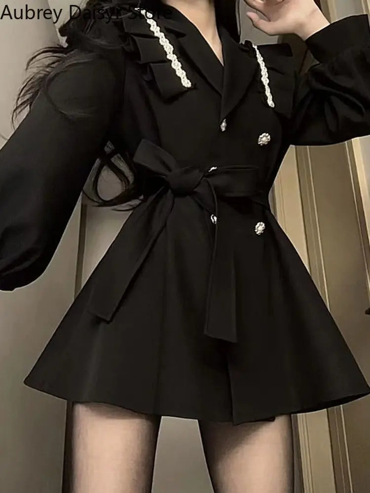 Formal attire Dresses: Women Elegant Chic Sashes Button Design Dress