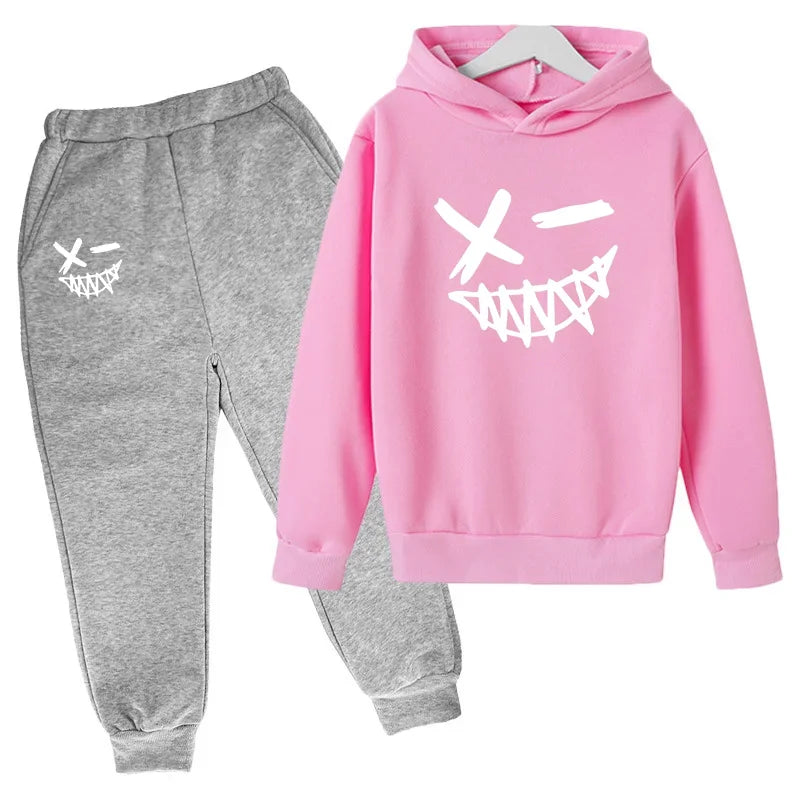 Evil Smile Printed 2024 Baby Summer Clothes for Children From 1 to 12 Years Kids Clothes Boys Child Sets Suit for Girls Boy Set