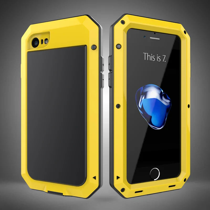 Heavy Duty Protection Armor Metal Phone Case for iPhone 17 16 15 14 13 12 11 Pro XS MAX SE XR X 6 7 Aluminum Shockproof Cover