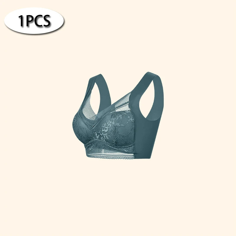 Women Large Push Up Ice Silk Seamless upper Bralette Lace Wireless
