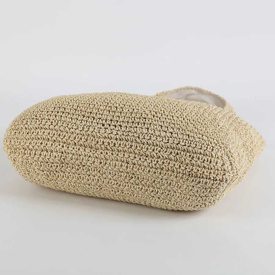 Rattan Women Shoulder Bags Wicker Woven Female Handbags Large