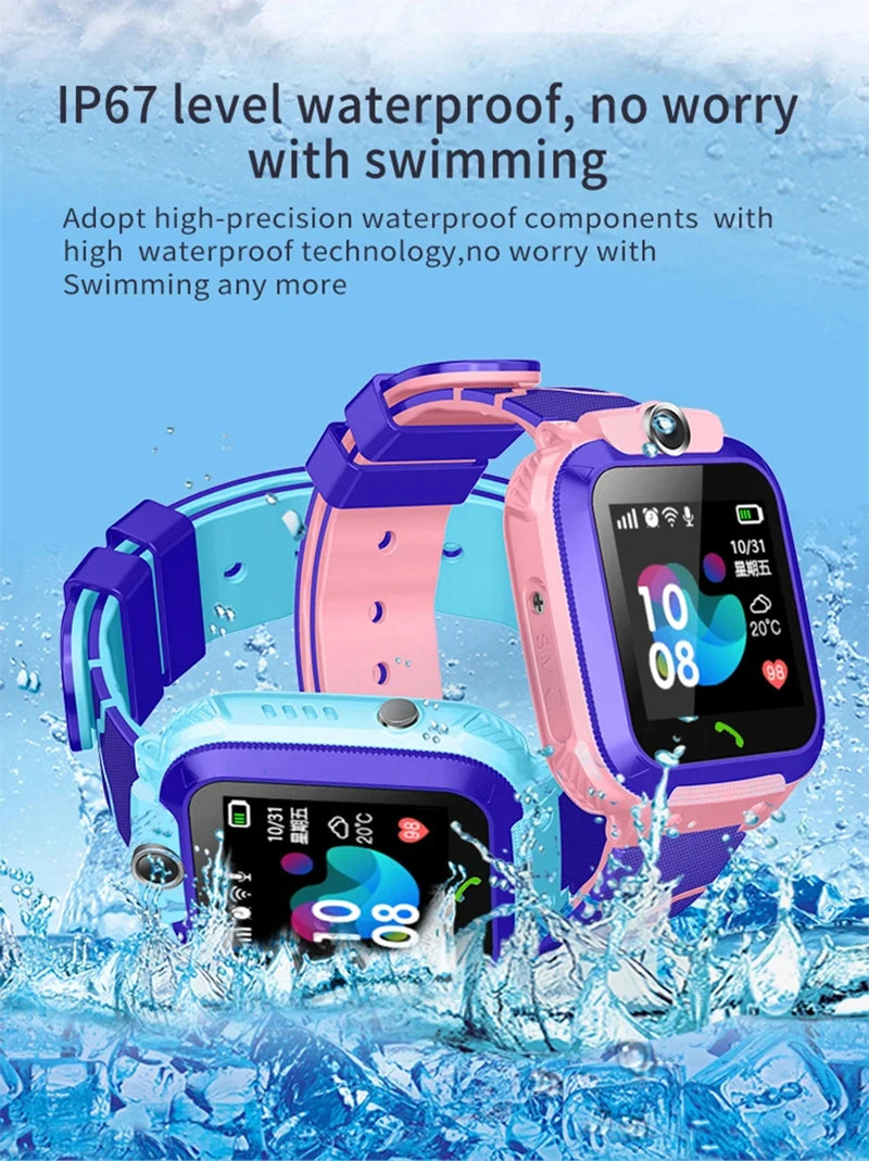 Lenovo 2026 5G Kids Smart Watch Sim Card Call SOS GPS Location Child Smart Watch Camera Waterproof Watch For Boys Girls Present