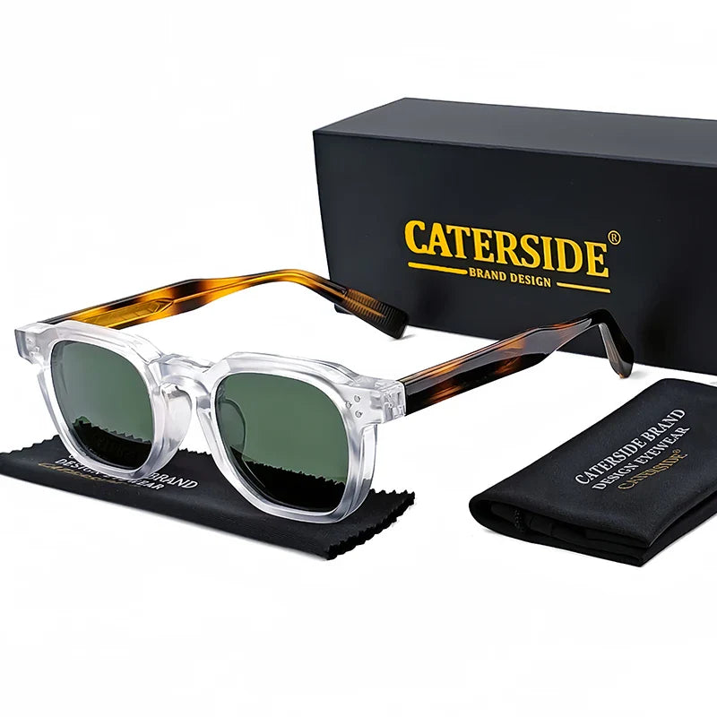 CATERSIDE New Retro Punk Men Sunglasses Square Personalized Design Glasses Women's Fashion Party Glasses Festival Gift 2 Pieces