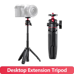 Extendable Desktop Tripod Handle Grip Stand With Flexible Ball Head 1/4 Inch Screw