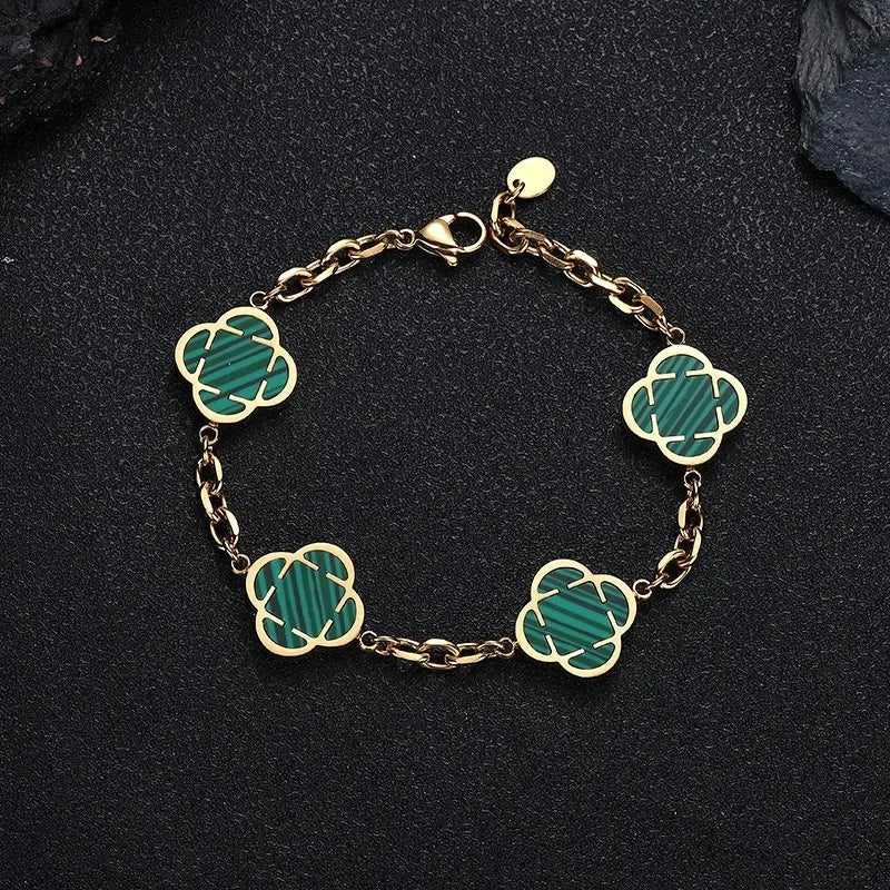 Stylish Petal Chan Bracelets for Men Boys,Waterproof Natural Shell Chain Links Wristband,Birthday Gift