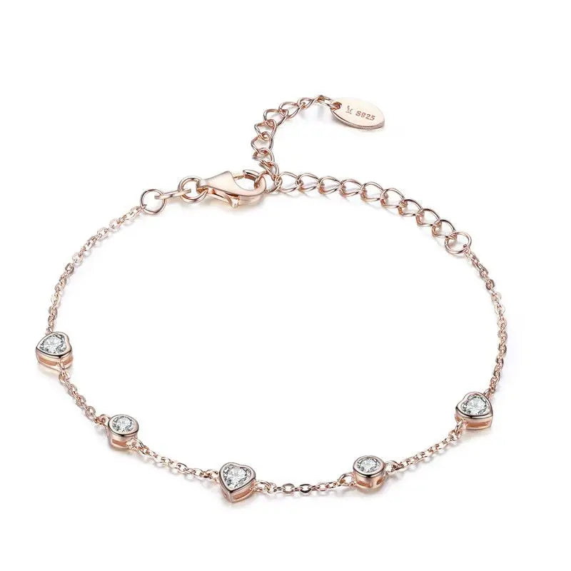 WOSTU 925 Sterling Silver European Simple CZ Ear Buckles Heart Hoop Earrings for Women Wedding Gift Minimalism Jewelry E737