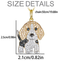 Exquisite Cute Beagle Pendant Necklace for Women Elegant Pet Puppy Jewelry