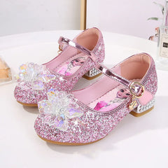 Trendy Fashion Girls Princess Elsa Crystal Shoes Cartoon Cute Baby Children