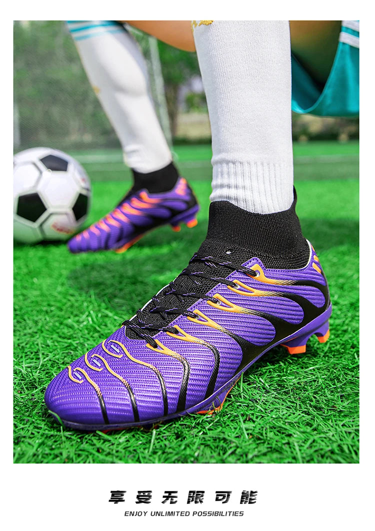 Soccer Cleats Men Sneakers Soccer Shoes Breathable Adult Kids TF/FG Football Boots