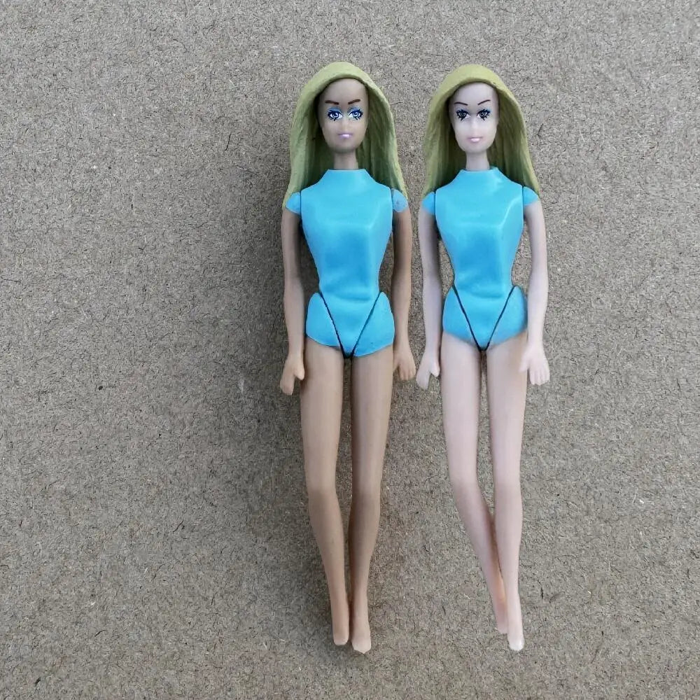 Original Vintage ST Mini Figure Dolls 10cm Flight Attendant 7cm Astronaut Cute Little Girl Joints Movable Limited Collections