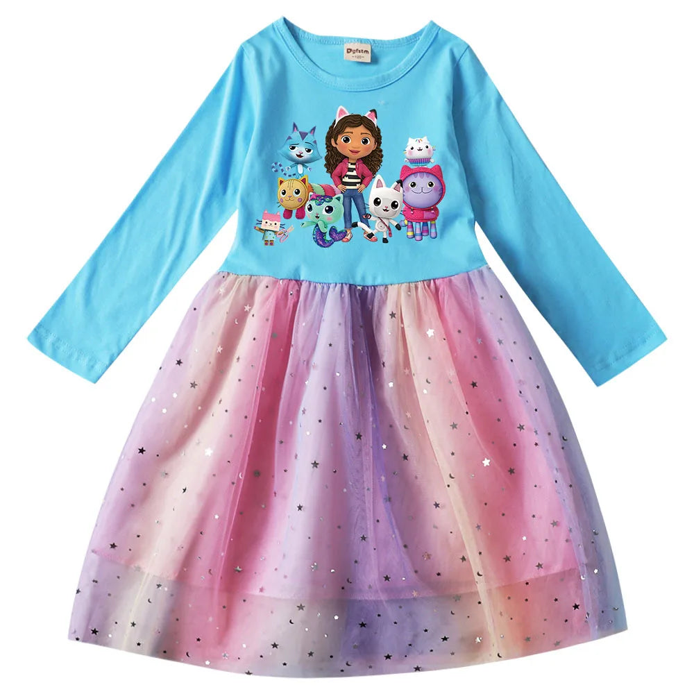 Dress Kids Gaby Chat Clothes Baby Girls Long Sleeve Casual Dresses