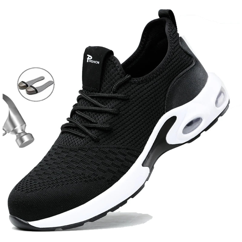 2025 Lightweight Men Safety Shoes Steel Toe Cap Work Sneakers Men Protective Shoes Anti-smash Anti-puncture Indestructible Shoes