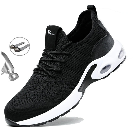 2025 Lightweight Men Safety Shoes Steel Toe Cap Work Sneakers Men Protective Shoes Anti-smash Anti-puncture Indestructible Shoes