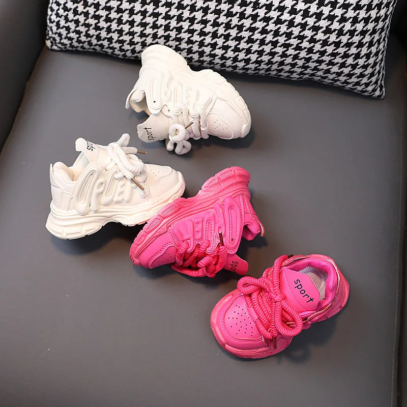 Baby Chunky Shoes Girl Sports Shoes Toddler Boy Fashion Solid Color Sneakers