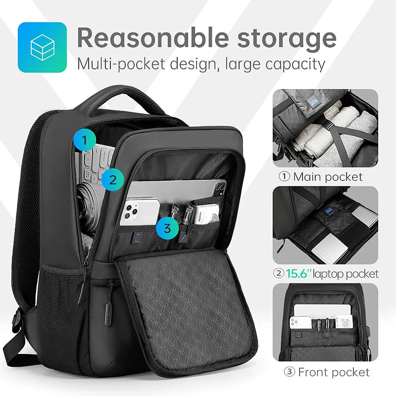 MARK RYDEN Multi Layers Men's Backpack Fits 15.6inch Laptop Water Repellent Backpacks for Students