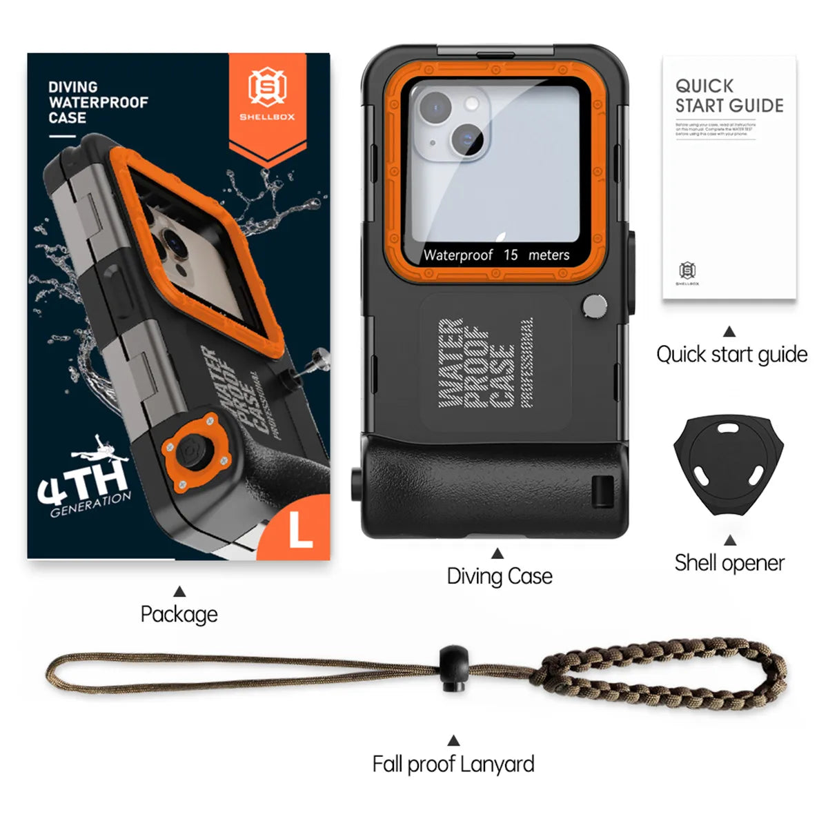 ShellBox Professional Waterproof Case For Apple iPhone 17 16 15 14 13 12 Pro Max 16E Plus Air Seal Underwater Diving Phone Cover