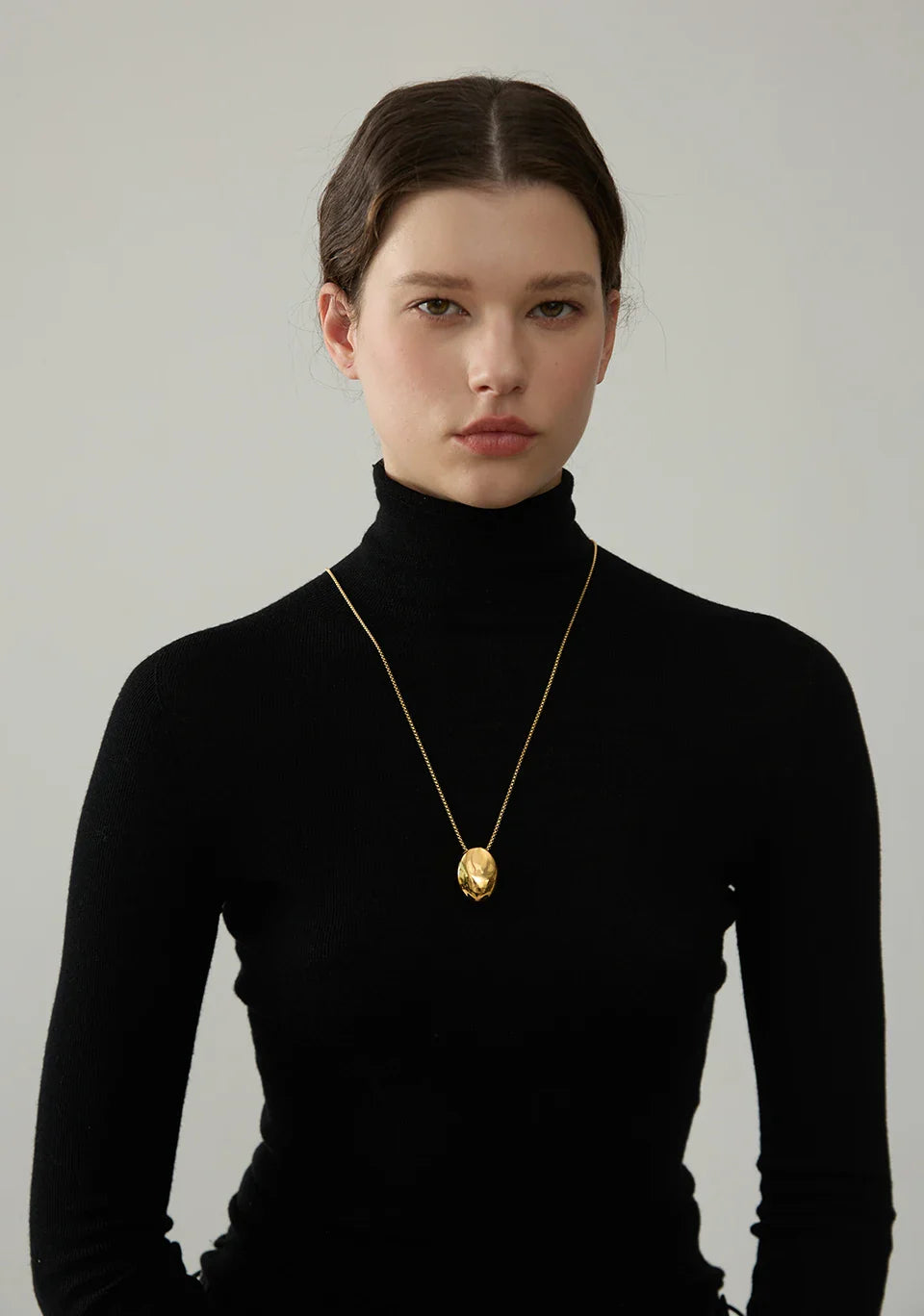 Yhpup 70cm Minimalist Long Unisex Sweater Chain Jewelry 316l Stainless Steel Oval Pendant Necklace for Men Women Waterproof