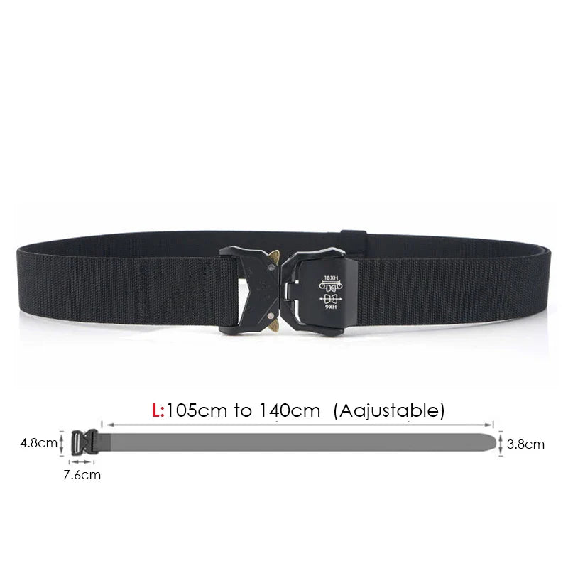 VATLTY 140cm Elastic Belt For Men Aluminum Alloy Quick Release Buckle Strong Nylon Tactical Belt Male Military Accessories