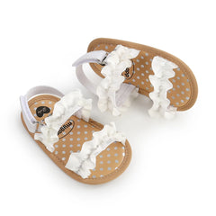 Girls Sandals Princess Baby Wave Lace Preschool Children's Summer PU Non slip Shoes