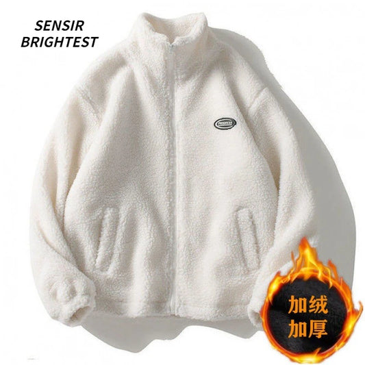 Autumn And Winter 2023 Men's Jacket Vintage Lamb Super Loose Couple's Coat