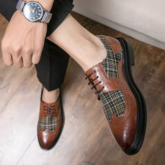 Designer Brogue Shoes for Men Mixed Colors Leather Handmade Men's Business