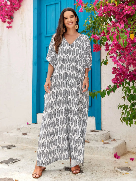 Plus Size Long Caftan for Women Beach Cover Up Casual Kaftan Maxi Gown Dress Loungewear House Dresses for Summer