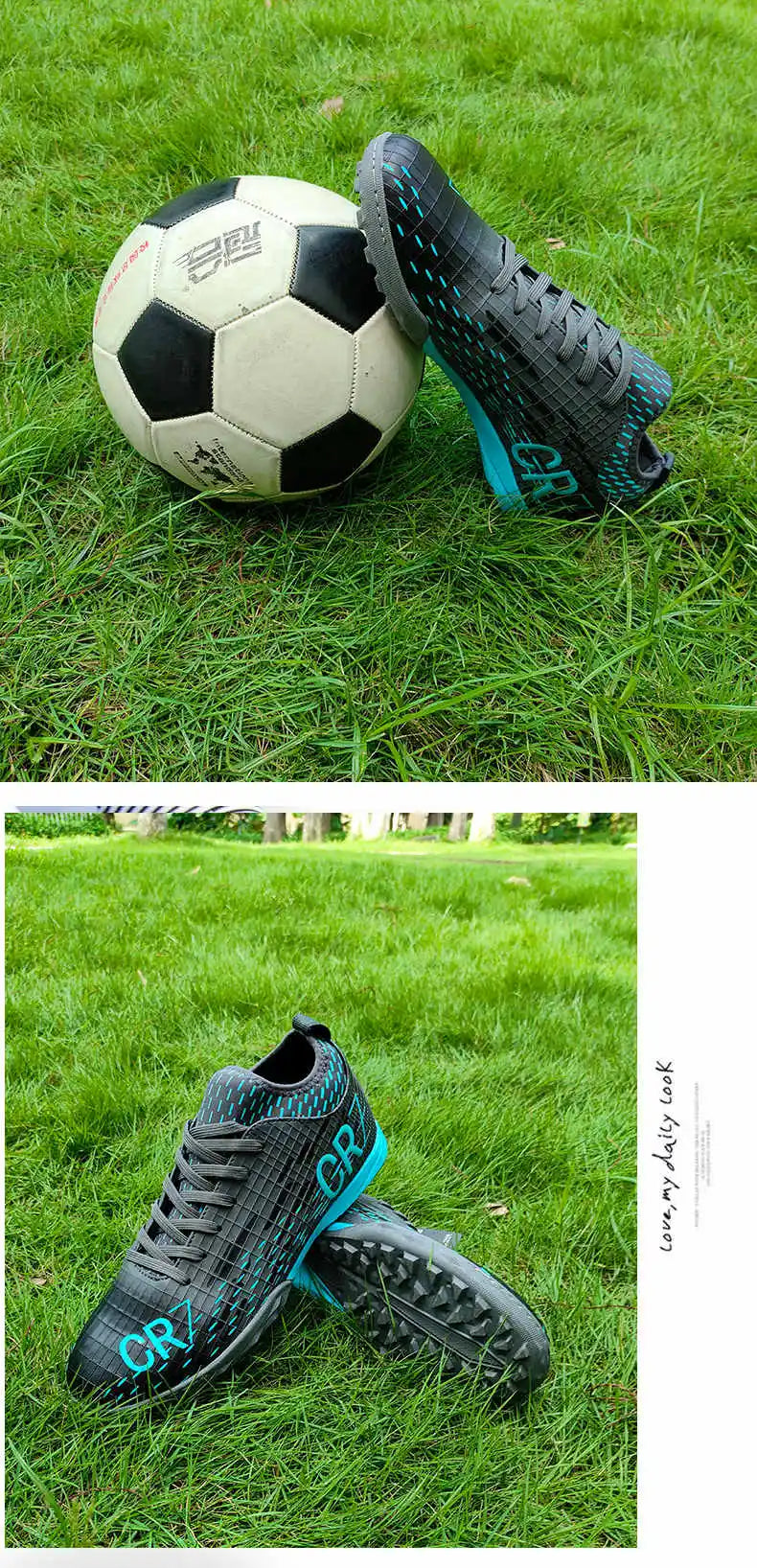 Fashion Green Men's Football Shoes Superstar Outdoor Non-slip Child Futsal