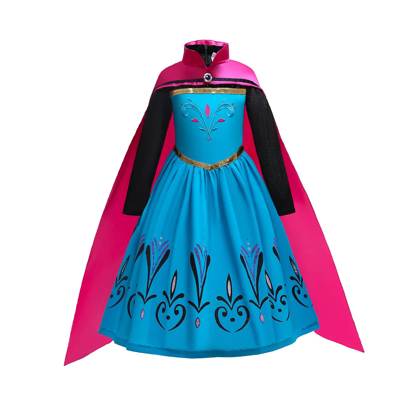 Girls Dress Children Mesh Print Princess Dress Kids Anna Cosplay