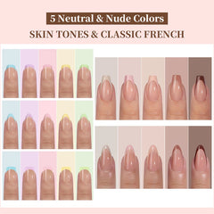 150Pcs/Box Acrylic Press on Nails Full Cover Fake False Tips Soft Gel Extension T-shaped Oval Capsule Almond Sculpted Salon DIY