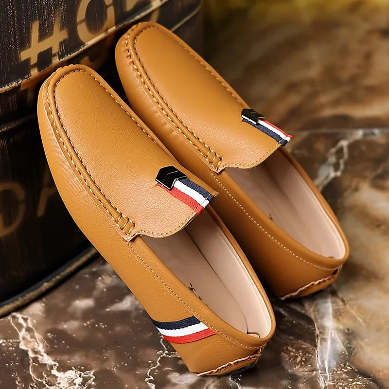 Casual Men Loafers Shoes Business Office Shoes Leather Shoe Formal Shoes Casual Driving Shoes Slip on Wear-Resistant Footwear
