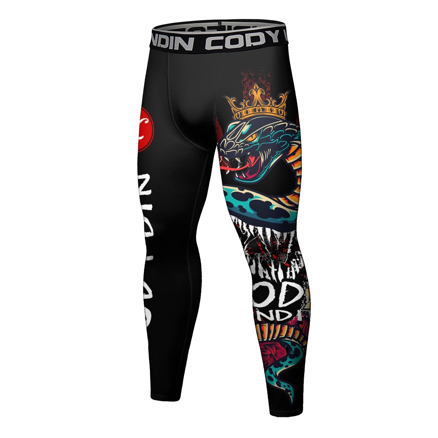 Cody Lundin Men's Jiu Jitsu Spats Stapling Compression Tights Pant Training