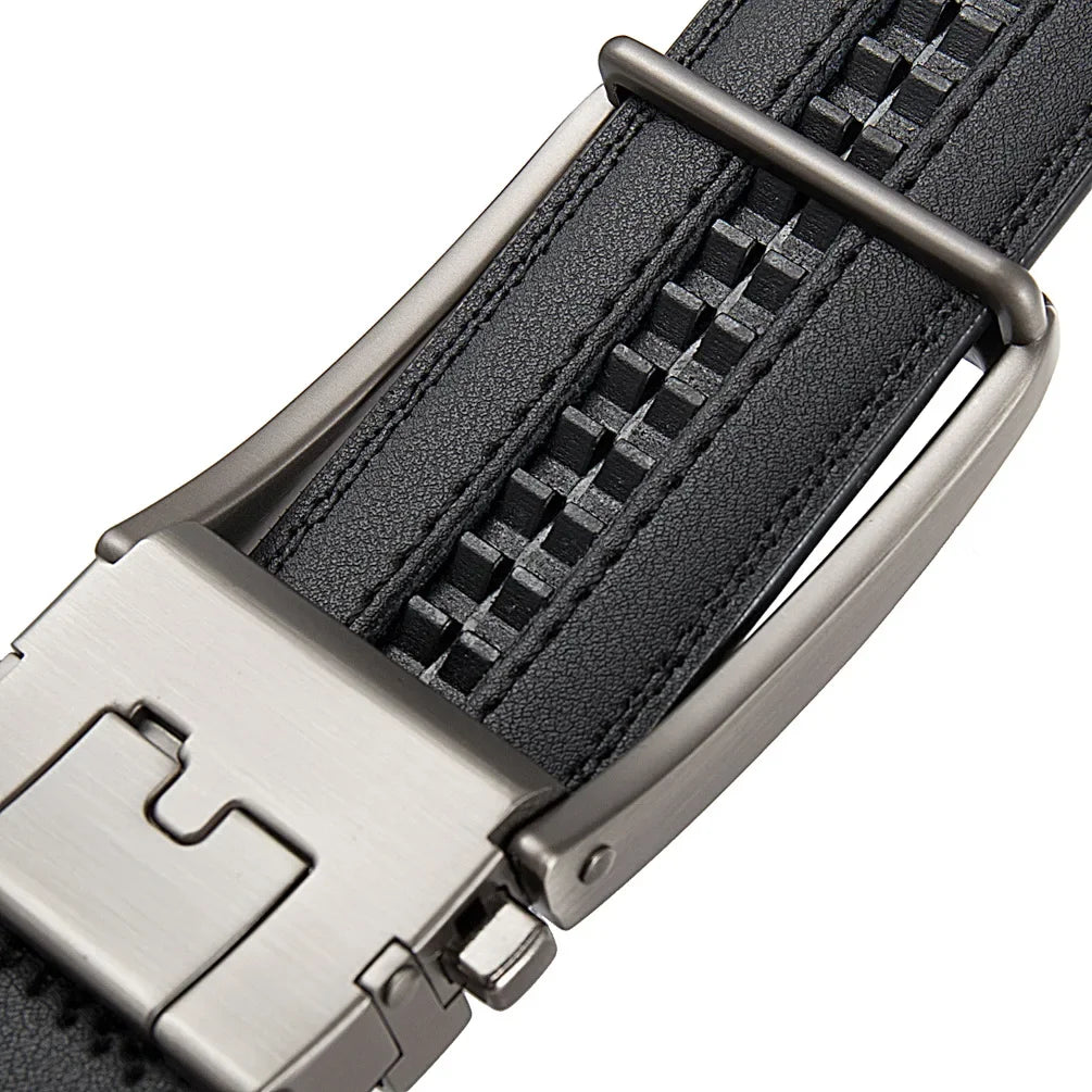 Plus Size 170 160 150 140 130cm Click Business Belts Men Automatic Buckle Genuine Leather Men's Jeans High Quality Waist Strap