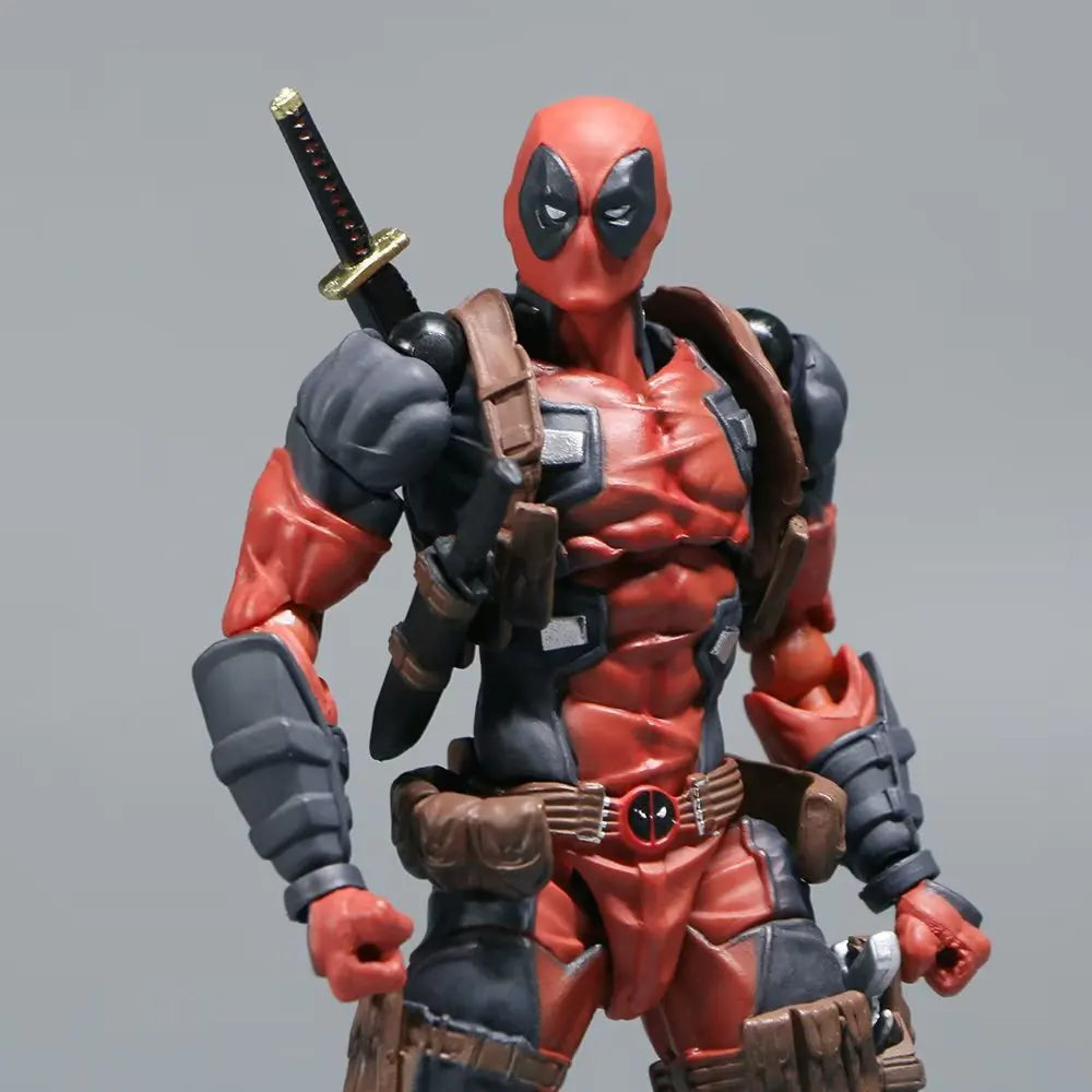 AMAZING YAMAGUCHI Deadpool & Wolverine 2.0 Grey Action Figure Mutants Joint Movable KAIYODO Wade Model Movie Toys for Kids Gift