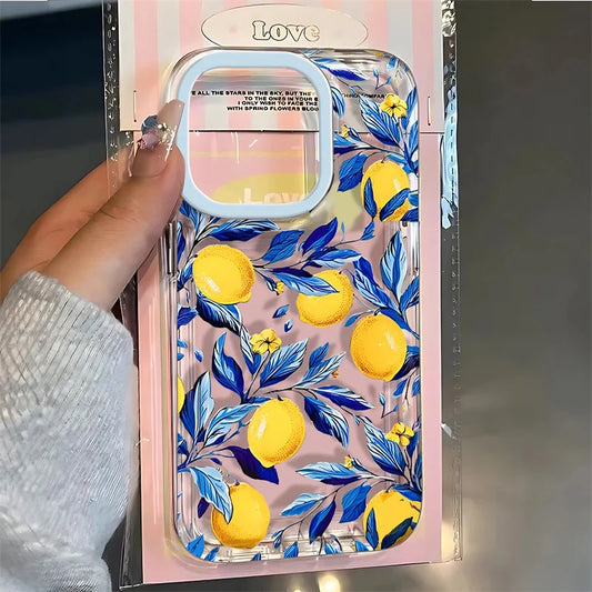 Summer Fruit Lemon Clear Phone Case for iPhone 16 15 14 13 12 11 Pro Max 16E XR XS X 16 Plus 17 Air Transparent Soft TPU Cover