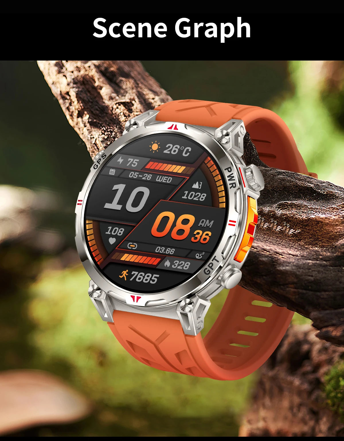 2025New Military GPS Sport Smartwatch Men 650mAh AMOLED Screen Compass Altimeter 10ATM Waterproof Heart Rate Wireless Call Clock