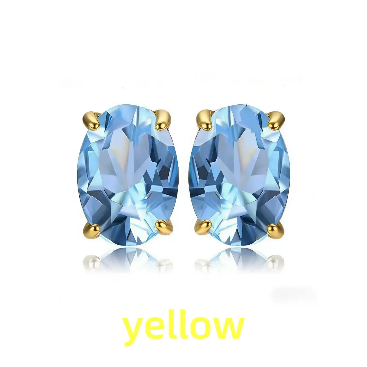 Jewelrypalace Rose Gold Yellow Gold Plated Oval Natural Amethyst Citrine Garnet Topaz Peridot 925 Sterling Silver Earrings for Women