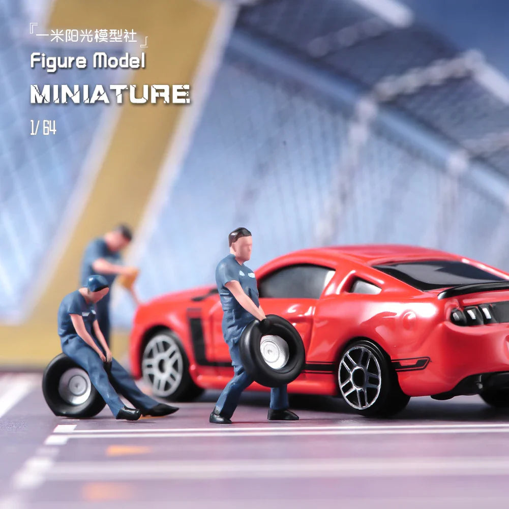 Painted Miniatures 1/64 Scale Beauty Handsome Boy Policeman Girls Male Female Scene Figure Model For Car Vehicles Decorate