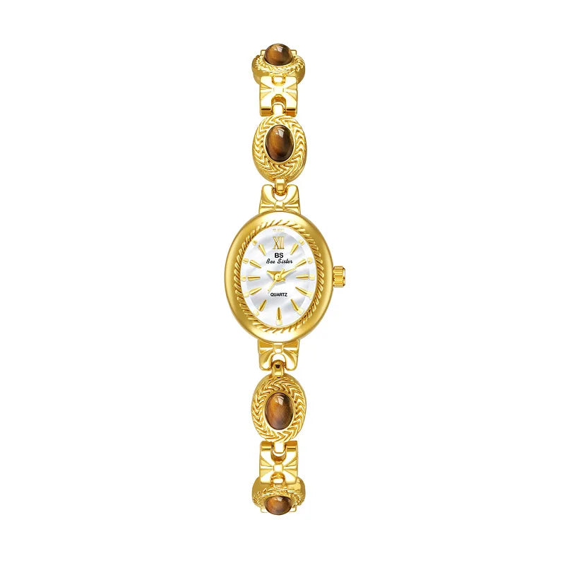 Oval Gold Women Watches Luxury Brand Dress Casual Quartz Small Dial Ladies Wrist Watches Rhinestone Gold Watches for Women 2025