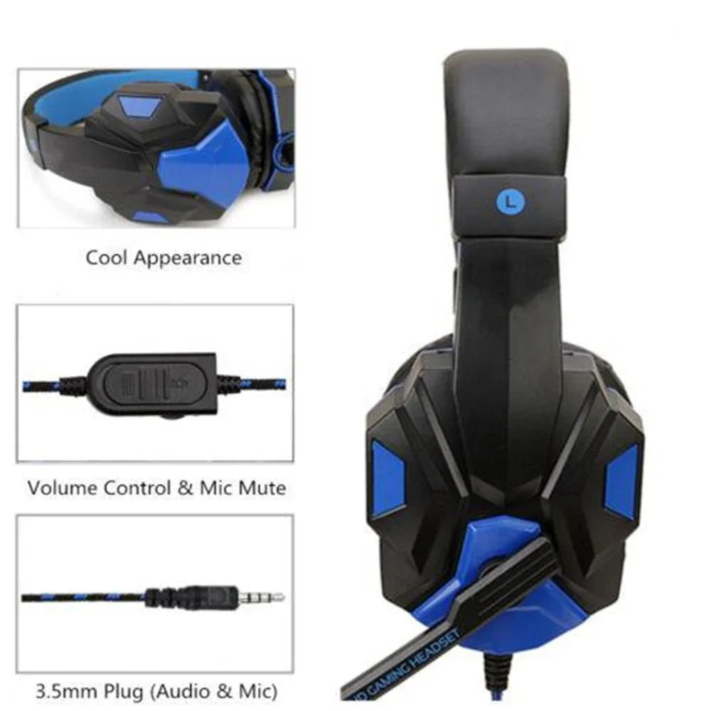 3.5mm Wired Gaming Headphones With Microphone 120° Adjustable PC Bass Stereo Gamer Headset For PS4 PS5 Xbox Smartphone Laptop