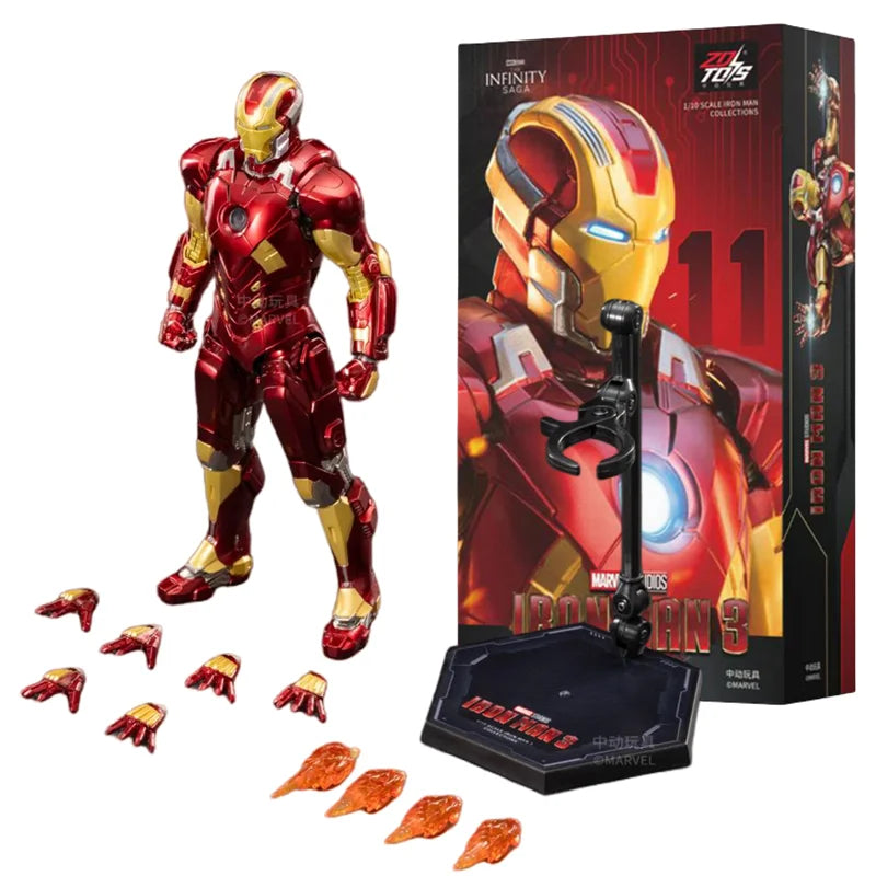Original ZD Toys Iron Man Tony Stark MK9 MK14 MK12 MK27 MK15 MK35 MK22 MK40 Hammerhead Action Figure Anime Collect Model Gifts