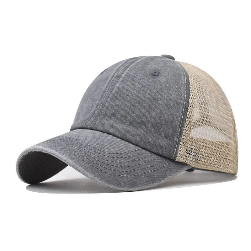 Spring and summer mesh hats for men and women, thin, breathable, sun resistant, sun shading, beach worn baseball caps