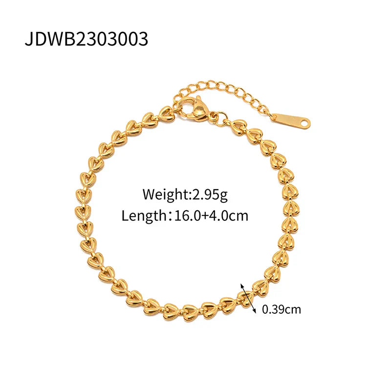 Uworld Fashion Link Chain Stainless Steel Bangle Bracelet for Women Exquisite Golden Metal Texture Jewelry Girl Beach Gift Man
